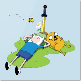 Finn and Jake Relaxing Posters and Art